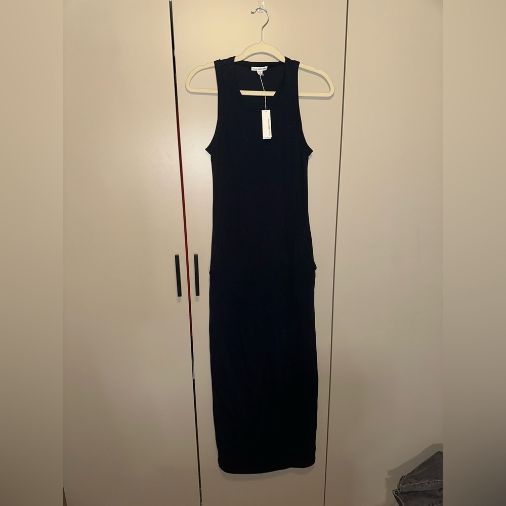 Nwt James Perse Cotton Navy Maxi Dress With Pockets Size 2
